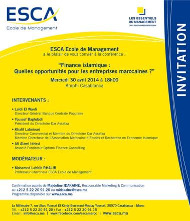 ESCA: Conférence Finance Islamique
