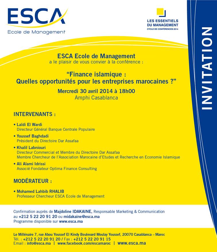 ESCA : Conférence Finance islamique