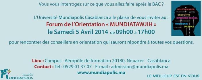 Mundiapolis : Forum de l'orientation 