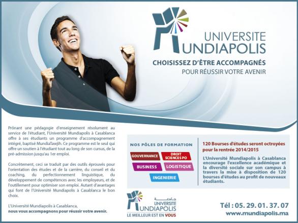 120 bourses d'études seront octroyées pour la rentrée 2014-2015