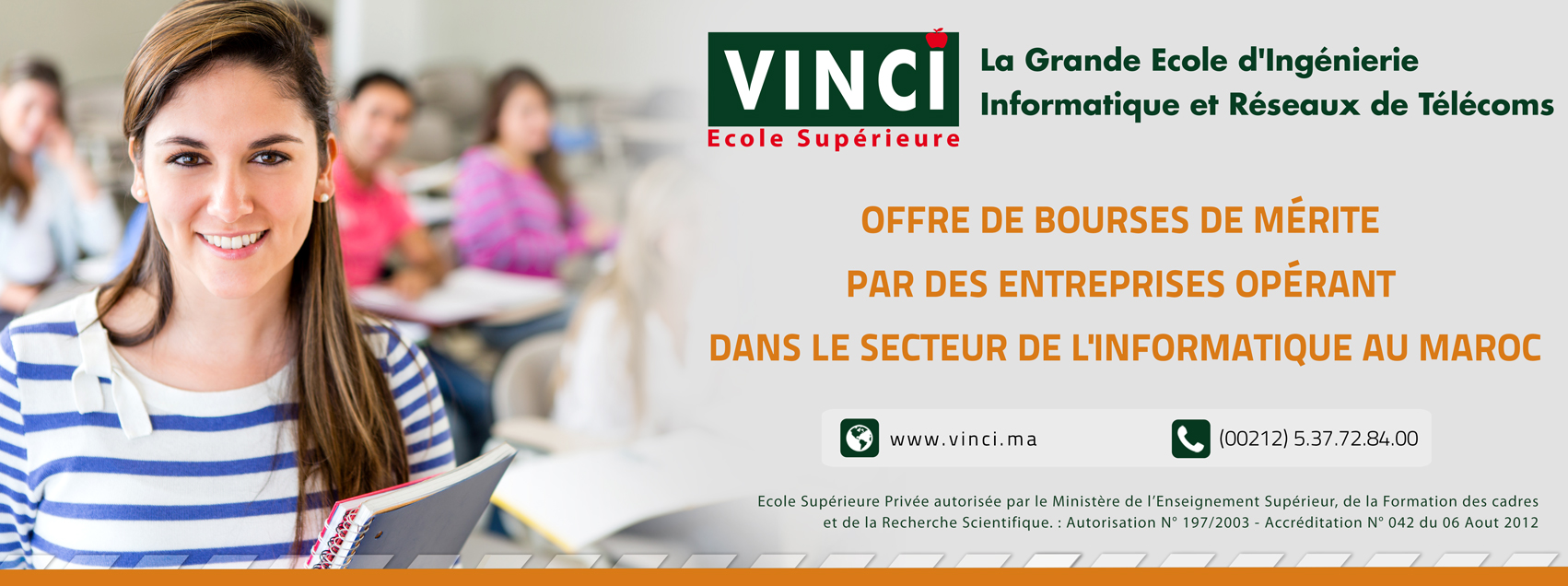L'École supérieure VINCI : offre de bourses de mérite rentrée 2014/2015
