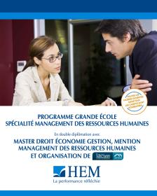 HEM - Master « Management des Ressources Humaines » en double diplomation avec l'IAE Lyon!