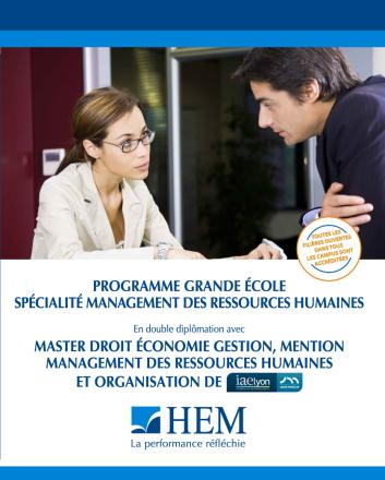 HEM - Master « Management des Ressources Humaines » en double diplomation avec l'IAE Lyon!