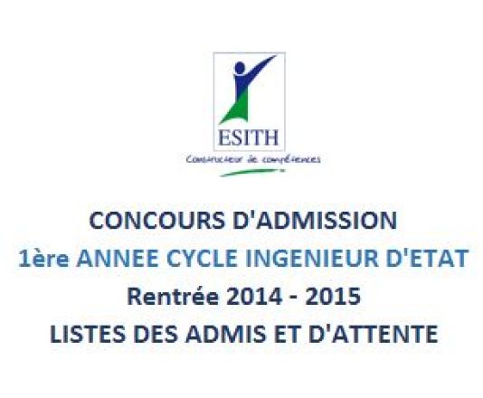 Résultats définitifs du concours ESITH Casablanca 2014