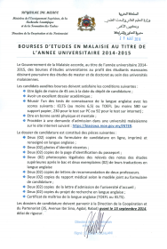 bourse Malaisie 2014 2015