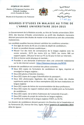 bourse Malaisie 2014 2015