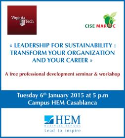 HEM -  Séminaire gratuit sous le thème « Leadership for Sustainability : Transform your Organization and your Career » -