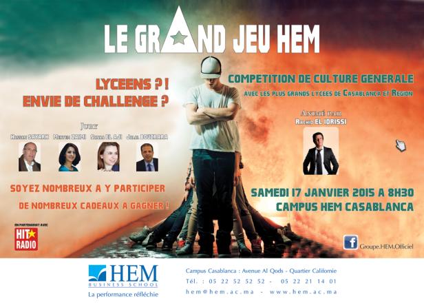 HEM - Le Grand JEU HEM -  début de la compétition le 17 janvier à HEM Casablanca