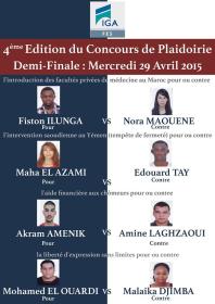 IGA Fès - Concours de plaidoirie 2014/2015 : La demi-finale