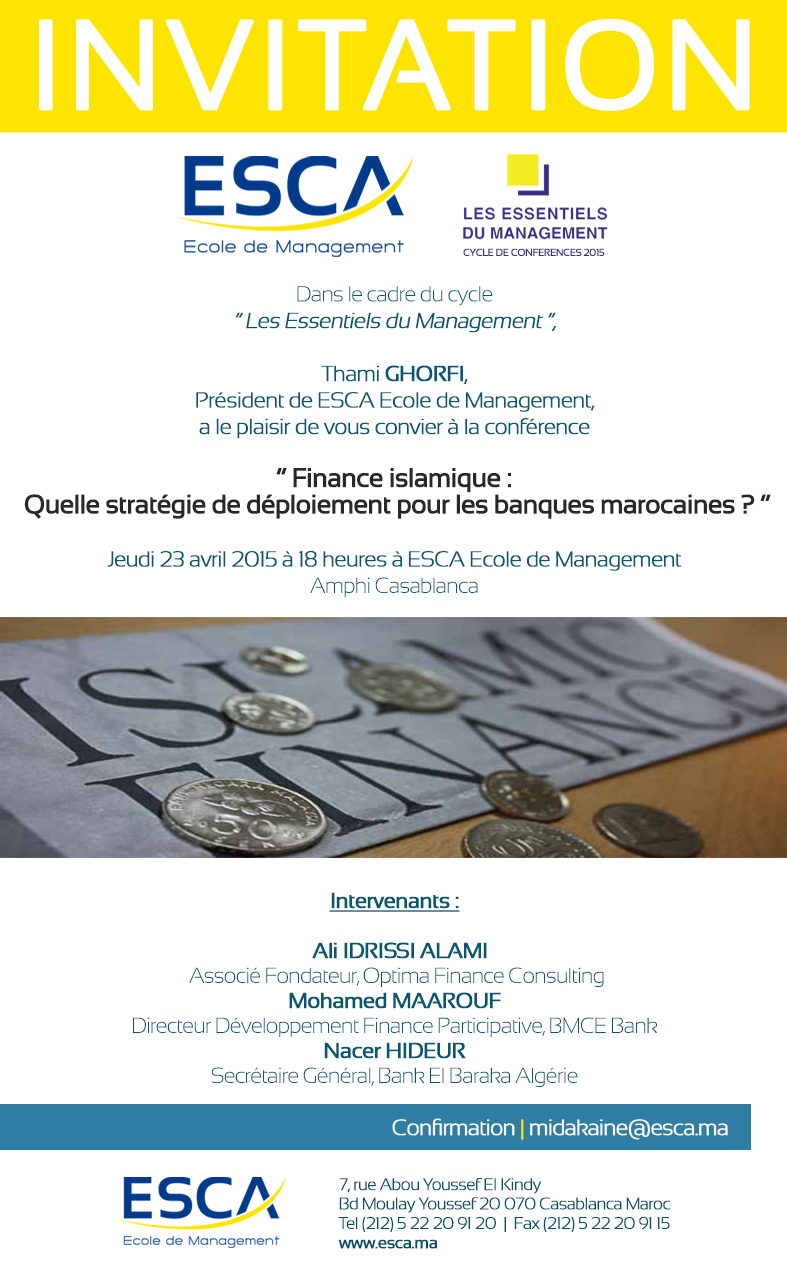 Conférence à ESCA : Finance islamique, quelle stratégie de déploiement pour les banques marocaines ?