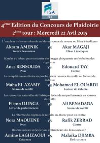 Concours de Plaidoirie 2014/2015 : Deuxième Tours