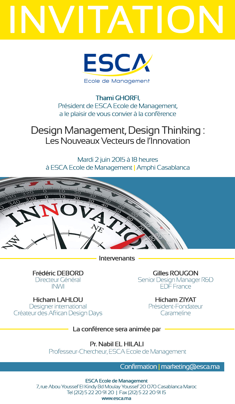 Conférence ESCA : Design Management, Design Thinking : Les Nouveaux Vecteurs de l'Innovation
