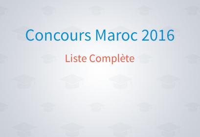 Concours Maroc 2016