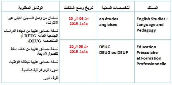 مباراة ولوج كلية علوم التربية بالرباط 2015