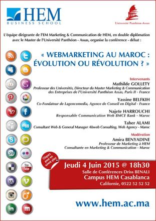 HEM - Conférence débat  «#Webmarketing au Maroc : Evolution ou Révolution ? » à HEM Casablanca