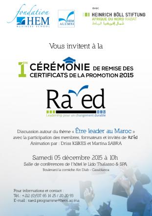 Fondation HEM - Cérémonie de remise des Certificats de la promotion Ra’ed 2015