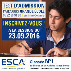 Test d'admission le 23 septembre 2016 (ESCA Ecole de Management)