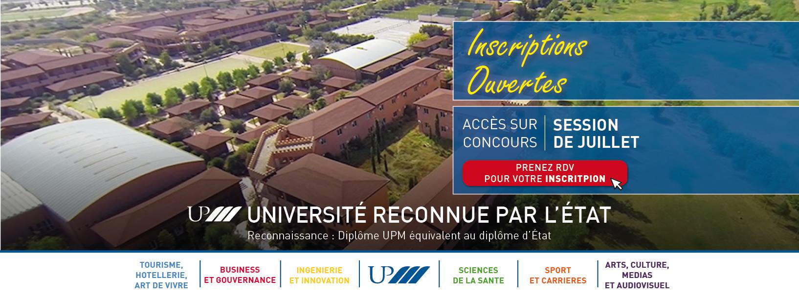 Inscriptions ouvertes - Université Privée de Marrakech, reconnue par l'État - session de juillet 2017
