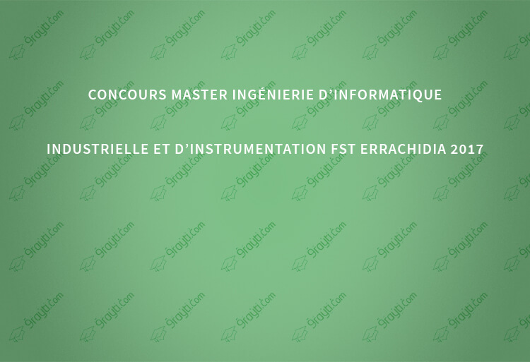 Concours Master Ingénierie d’Informatique Industrielle et d’Instrumentation FST Errachidia 2017