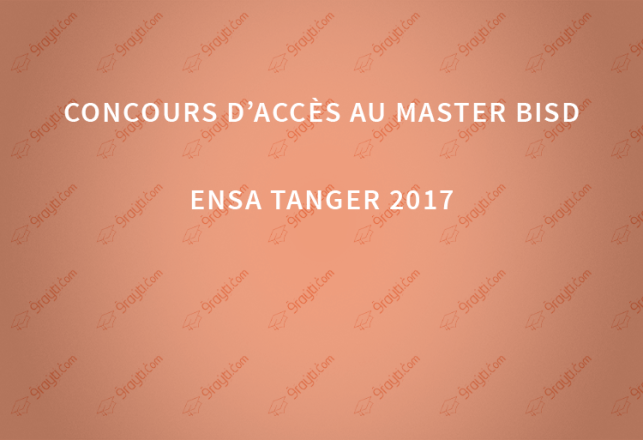 Concours d’accès au Master BISD ENSA Tanger 2017