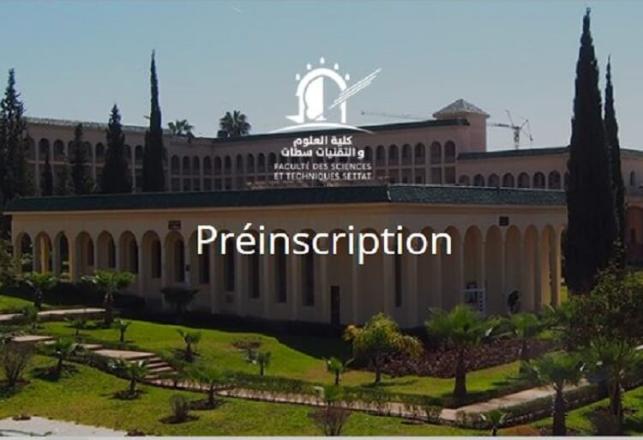 FST Settat Préinscription 2018