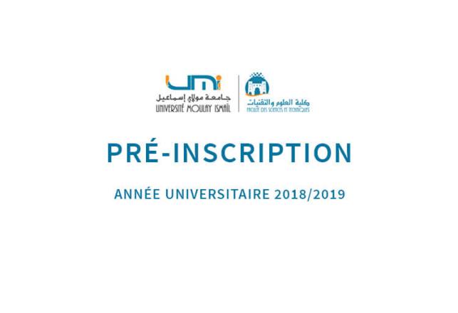 Préinscription FST Errachidia 2018