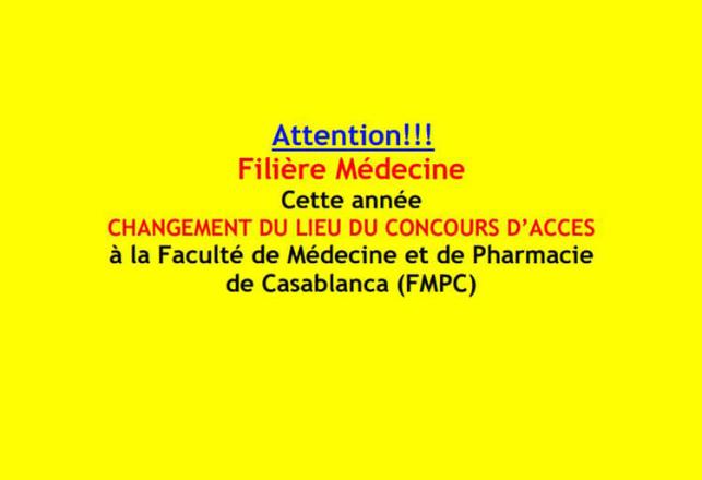 Changement-lieu-concours-FMPC-filière-médecine-2018