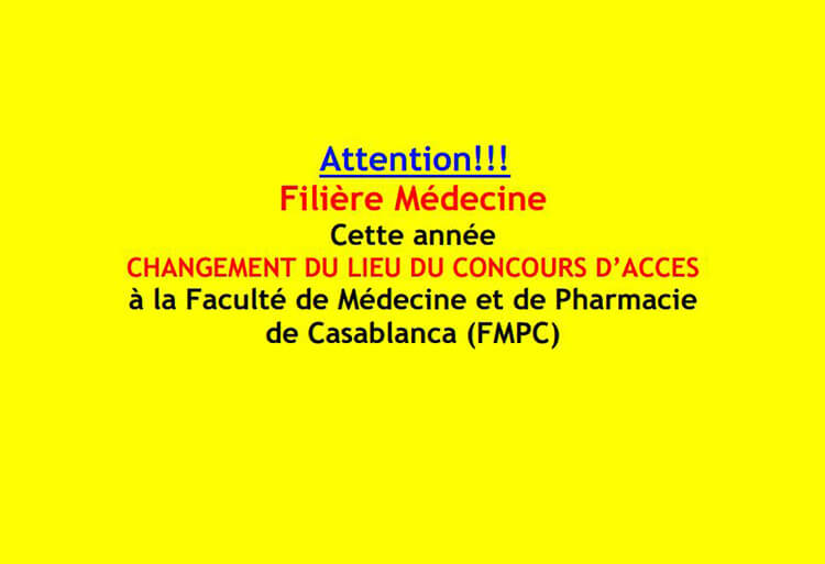 Changement-lieu-concours-FMPC-filière-médecine-2018