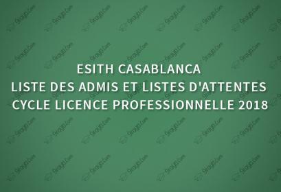 ESITH résultats définitifs concours LP 2018