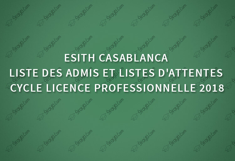 ESITH résultats définitifs concours LP 2018