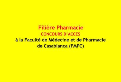 Lieu concours FMP Casablanca filière pharmacie 2018