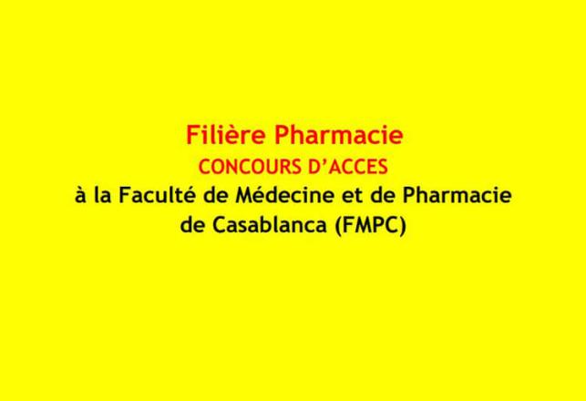 Lieu concours FMP Casablanca filière pharmacie 2018