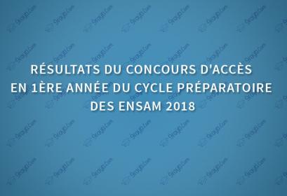 Résultats concours 1ère année ENSAM 2018