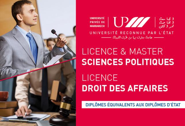 Concours programmes Droit et Sciences Politiques UPM 2018