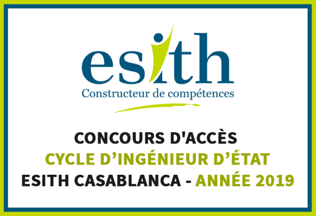 Concours Cycle Ingénieur d'État ESITH Casablanca 2019