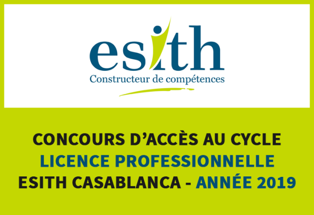 Concours Cycle Licence Professionnelle ESITH Casablanca 2019