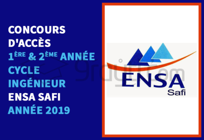 Concours d'accès 1ère 2ème année cycle ingénieur ENSA Safi 2019