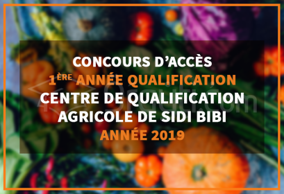 Concours d'accès 1ère année Qualification Centre de Qualification Agricole Sidi Bibi 2019