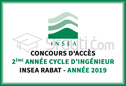 Concours d'accès 2ème année cycle d'ingénieur d'Etat INSEA Rabat 2019
