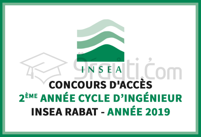 Concours d'accès 2ème année cycle d'ingénieur d'Etat INSEA Rabat 2019