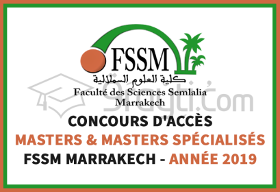 Concours d'accès cycles Masters Masters Spécialisés FSSM Marrakech 2019
