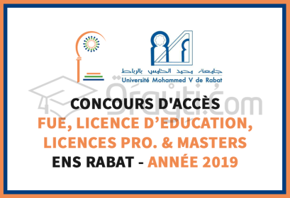 Concours Filières Universitaires d’Education Licence d’Education Licences Professionnelles Masters ENS Rabat 2019