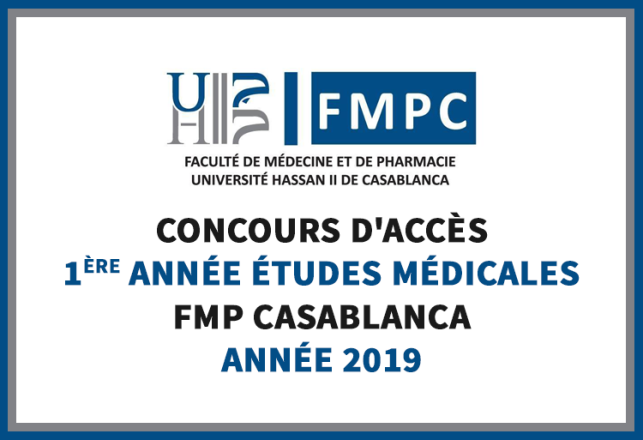 Concours d'accès FMP Casablanca 2019
