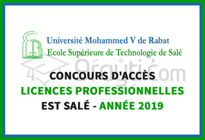 Concours d’accès Licences Professionnelles EST Salé 2019