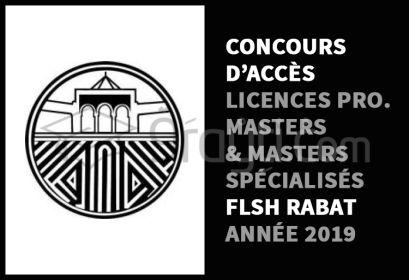 Concours d'accès Licences Professionnelles Masters Masters Spécialisés FLSH Rabat 2019