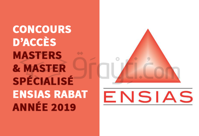 concours d'accès Masters Master Spécialisé ENSIAS Rabat 2019