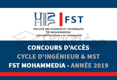 Concours d'accès cycle d'ingénieur Master Sciences et Techniques FST Mohammedia 2019