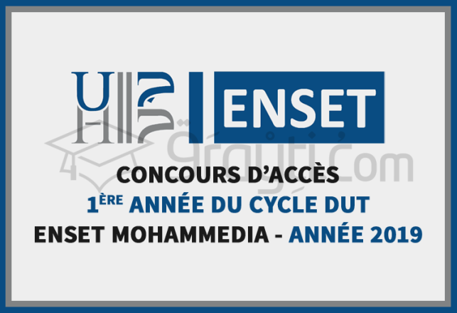 concours 1ère année cycle DUT ENSET Mohammedia 2019