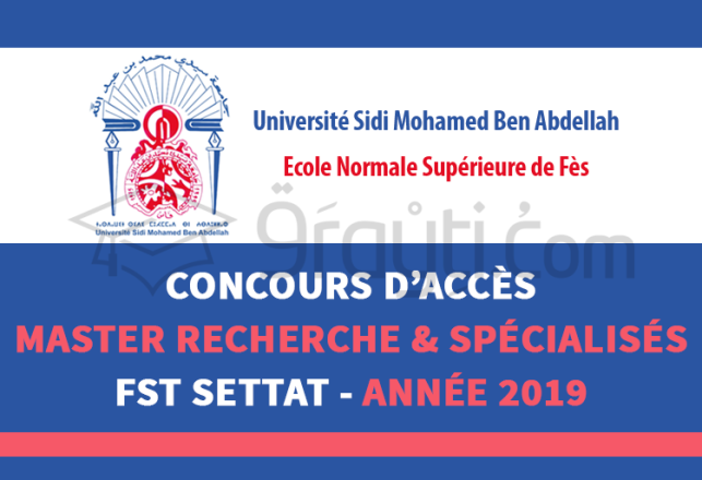 concours Master Recherche Masters Spécialisés ENS Fès 2019
