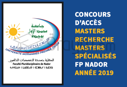 concours Masters Recherche Masters Spécialisés FP Nador 2019